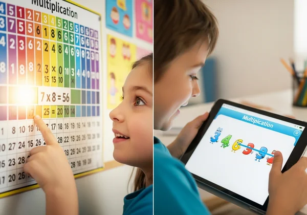 Children demonstrating visual and kinesthetic learning styles