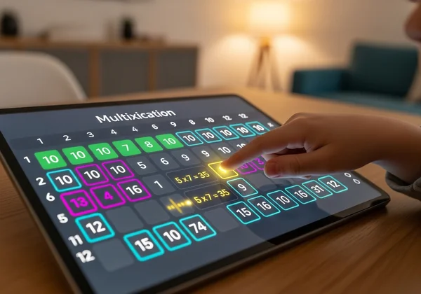 Interactive multiplication chart showing highlighted patterns