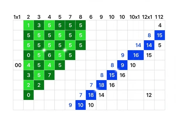 Interactive multiplication chart showing highlighted number patterns