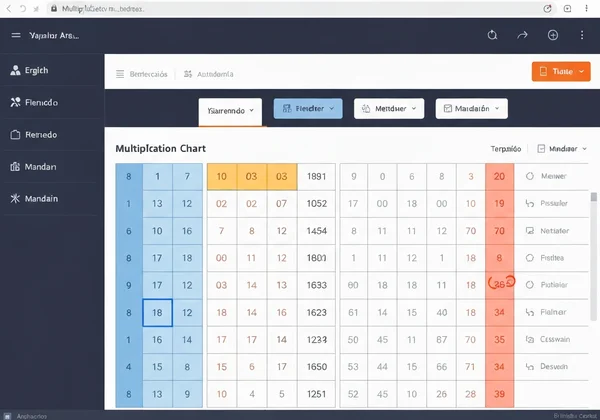 多语言乘法表界面
