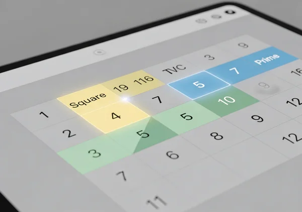 Interactive multiplication chart with colored patterns