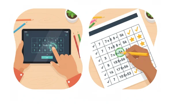 Hybrid learning for multiplication mastery